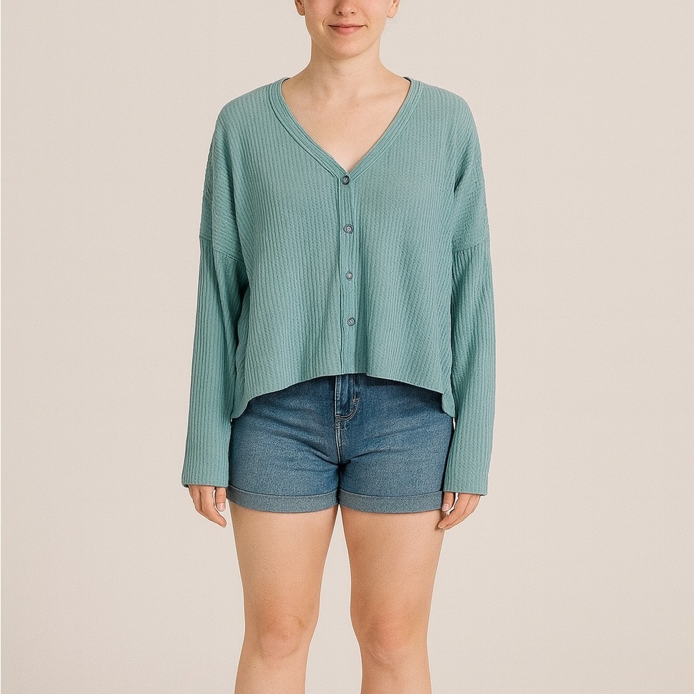 Wild Fable Size Medium Blue Waffle Knit Thermal Top.
